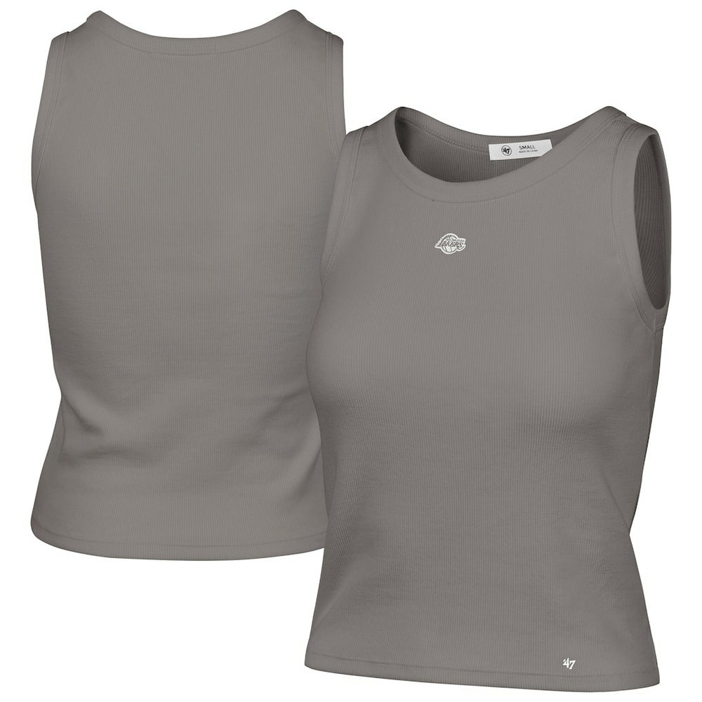 Los Angeles Lakers '47 Women's Cropped Skyhook Baby Rib Tank Gray | 47 brand Near Me