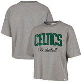 Boston Celtics '47 Women's Pivot Drop Needle Cropped T-Shirt Gray | 47 brand US