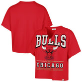 Chicago Bulls '47 Women's Elation Oversized Notch Neck T-Shirt for sale Red | 47 brand discount