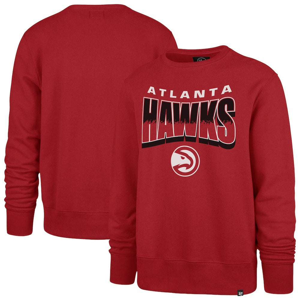 Atlanta Hawks '47 Unisex Brush By Headline Crewneck Sweatshirt Red | 47 brand Lifestyle
