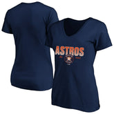 Houston Astros Profile Women's Plus Size Wordmark V-Neck T-Shirt - Navy - MLB Online