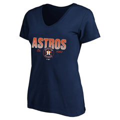 Houston Astros Profile Women's Plus Size Wordmark V-Neck T-Shirt - Navy - MLB Online