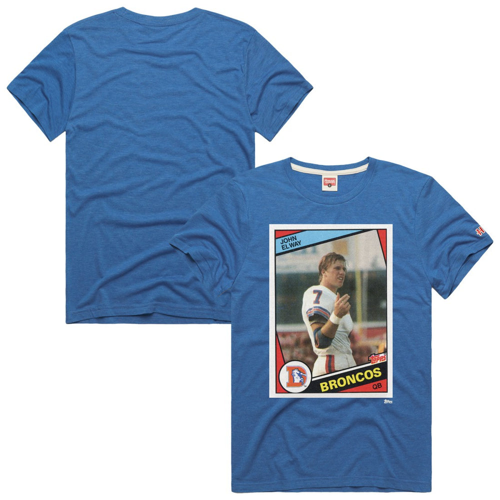 John Elway Denver Broncos Homage Unisex NFL Topps Trading Card Tri-Blend T-Shirt Royal