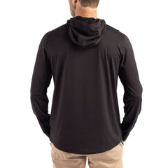 Miami Dolphins Cutter & Buck Coastline Epic Comfort Eco Recycled Long Sleeve Hoodie T-Shirt Black