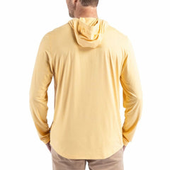 New Orleans Saints Cutter & Buck Throwback Logo Coastline Epic Comfort Eco Recycled Long Sleeve Hoodie T-Shirt Gold