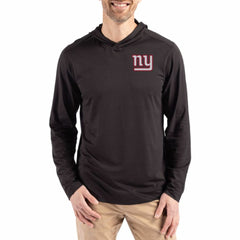 New York Giants Cutter & Buck Throwback Logo Coastline Epic Comfort Eco Recycled Long Sleeve Hoodie T-Shirt Black