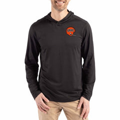 Cincinnati Bengals Cutter & Buck Coastline Epic Comfort Eco Recycled Long Sleeve Hoodie T-Shirt Black