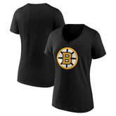 Boston Bruins Women's Essential V-Neck T-Shirt - Black - NHL 203376561
