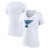 St. Louis Blues Women's Essential V-Neck T-Shirt - White - NHL 203376566