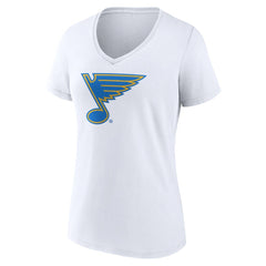 St. Louis Blues Women's Essential V-Neck T-Shirt - White - NHL 203376566