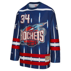 Hakeem Olajuwon Houston Rockets Unisex Maxxed Out Fashion Hockey Jersey Navy | Mitchell & Ness US