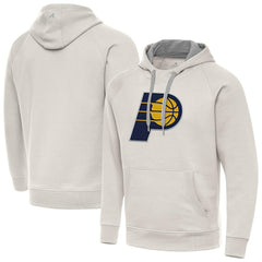 Indiana Pacers Antigua Big Logo Victory Pullover Hoodie Cream