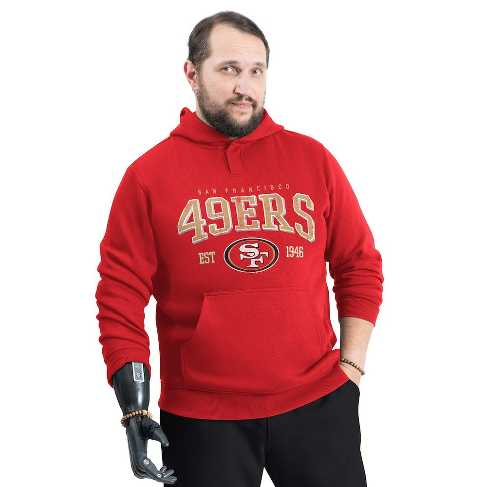 San Francisco 49ers G-III Sports by Carl Banks Adaptive Team Spirit Graphic Fleece Pullover Hoodie Scarlet
