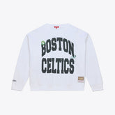 Boston Celtics Women's Lightweight Block Letter Sweatshirt White | Mitchell & Ness Near Me