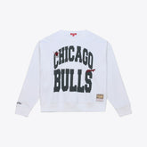Chicago Bulls Women's Lightweight Block Letter Sweatshirt White | Mitchell & Ness Near Me