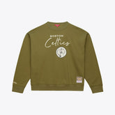 Boston Celtics Women's Lightweight Script Sweatshirt Olive | Mitchell & Ness Near Me