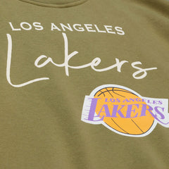 Los Angeles Lakers Women's Lightweight Script Sweatshirt Olive | Mitchell & Ness outlet