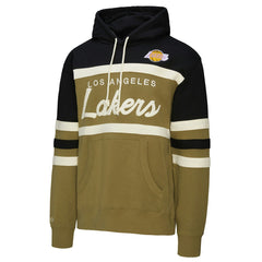 Los Angeles Lakers Double Clutch Head Coach Hoodie Olive/Black | Mitchell & Ness for sale