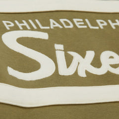 Philadelphia 76ers Double Clutch Head Coach Hoodie Olive | Mitchell & Ness Lifestyle