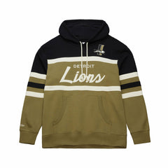 Mitchell & Ness Detroit Lions Vintage Logo Head Coach Hoodie Olive