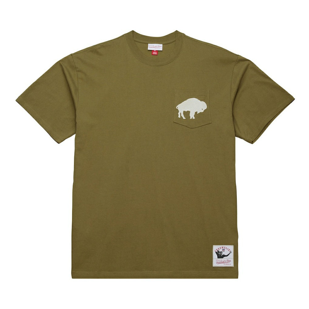 Mitchell & Ness Buffalo Bills Vintage Logo Premium T-Shirt Olive
