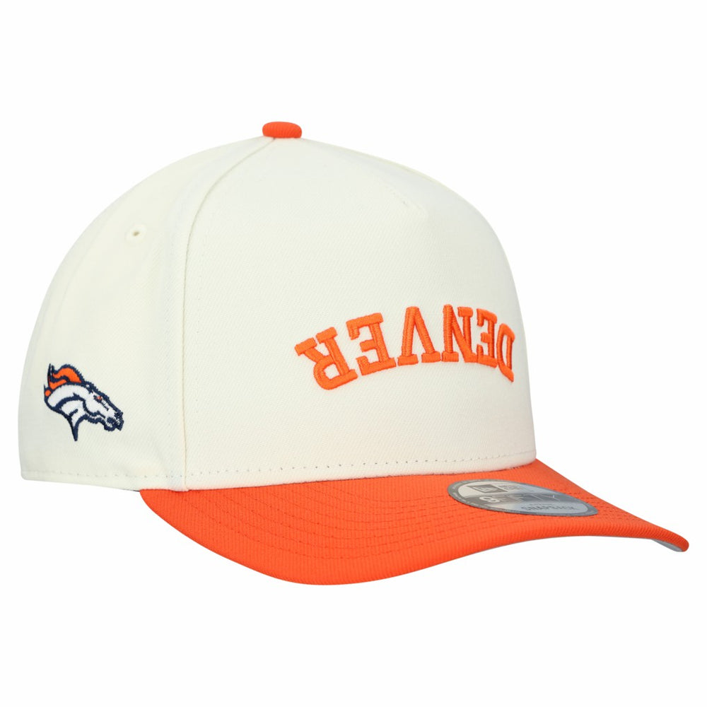 Denver Broncos New Era Upside Down 9FIFTY A-Frame Snapback Hat Cream