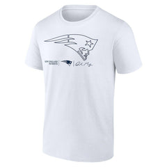 Drake Maye New England Patriots Outline Player T-Shirt White