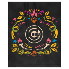 Chicago Cubs New Era Women's Día de Muertos Mineral Wash Hoodie Sweatshirt - Black - New Era Lifestyle