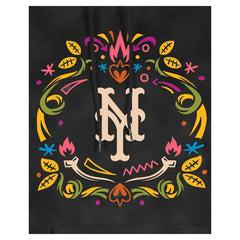 New York Mets New Era Women's Día de Muertos Mineral Wash Hoodie Sweatshirt - Black - New Era Sale