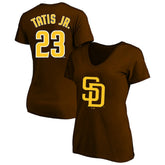 Fernando Tatis Jr. San Diego Padres Profile Women's Plus Size Name & Number V-Neck T-Shirt - Brown - MLB Lifestyle