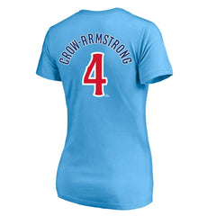 Pete Crow-Armstrong Chicago Cubs Profile Women's Plus Size Name & Number V-Neck T-Shirt - Light Blue - MLB on Sale