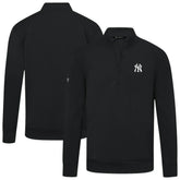 New York Yankees Levelwear Upright Insignia Tri-Blend Quarter-Zip Pullover - Black - MLB Online