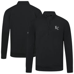Kansas City Royals Levelwear Upright Insignia Tri-Blend Quarter-Zip Pullover - Black - MLB on Sale