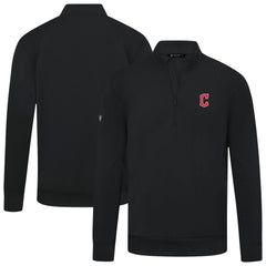 Cleveland Guardians Levelwear Upright Insignia Tri-Blend Quarter-Zip Pullover - Black - MLB Lifestyle