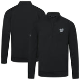 Washington Nationals Levelwear Upright Insignia Tri-Blend Quarter-Zip Pullover - Black - MLB Sale