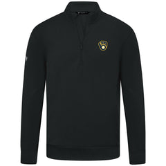 Milwaukee Brewers Levelwear Upright Insignia Tri-Blend Quarter-Zip Pullover - Black - MLB on Sale