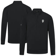 San Francisco Giants Levelwear Upright Insignia Tri-Blend Quarter-Zip Pullover - Black - MLB Lifestyle