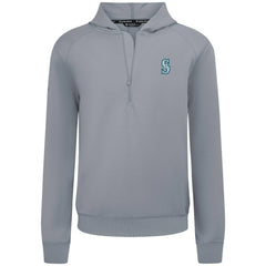 Seattle Mariners Levelwear Technic Insignia Quarter-Zip Hoodie - Gray - MLB Lifestyle