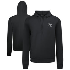 Kansas City Royals Levelwear Technic Insignia Quarter-Zip Hoodie - Black - MLB Discount