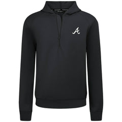 Atlanta Braves Levelwear Technic Insignia Quarter-Zip Hoodie - Black - MLB Lifestyle