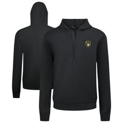 Milwaukee Brewers Levelwear Technic Insignia Quarter-Zip Hoodie - Black - MLB Discount