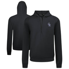 Colorado Rockies Levelwear Technic Insignia Quarter-Zip Hoodie - Black - MLB Lifestyle