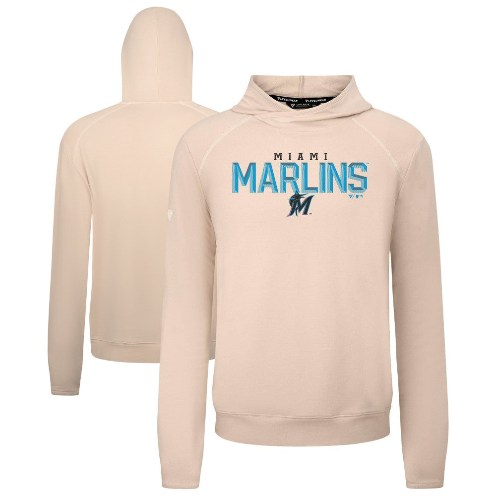 Miami Marlins Levelwear Mandate Carve Tri-Blend Hoodie - Khaki - MLB on Sale