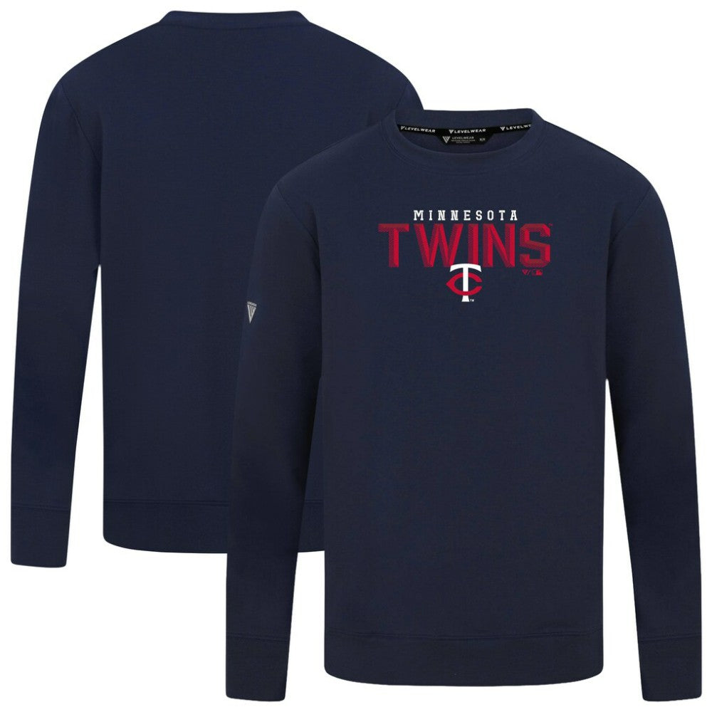 Minnesota Twins Levelwear Mandate Carve Tri-Blend Sweatshirt - Navy - MLB Discount