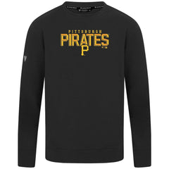 Pittsburgh Pirates Levelwear Mandate Carve Tri-Blend Sweatshirt - Black - MLB Lifestyle