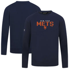 New York Mets Levelwear Mandate Carve Tri-Blend Sweatshirt - Navy - MLB Lifestyle