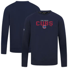 Chicago Cubs Levelwear Mandate Carve Tri-Blend Sweatshirt - Navy - MLB Discount