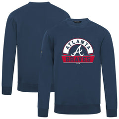 Atlanta Braves Levelwear Zane Banner Arch Sweatshirt - Navy - MLB on Sale