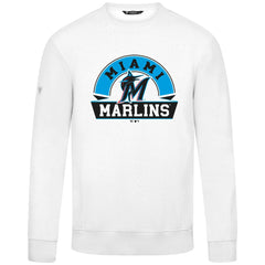 Miami Marlins Levelwear Zane Banner Arch Sweatshirt - White - MLB Lifestyle