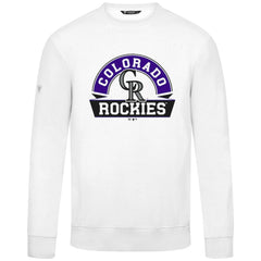 Colorado Rockies Levelwear Zane Banner Arch Sweatshirt - White - MLB Lifestyle